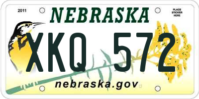 NE license plate XKQ572