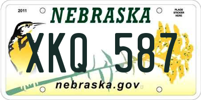 NE license plate XKQ587