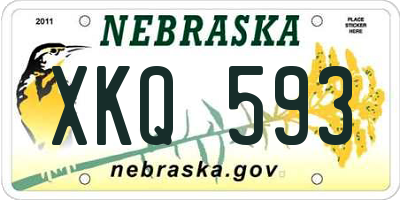 NE license plate XKQ593