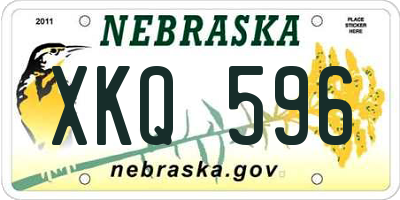NE license plate XKQ596