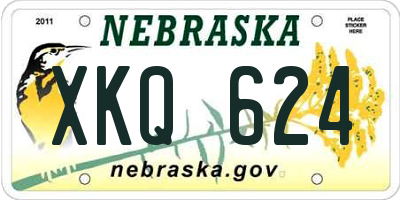 NE license plate XKQ624