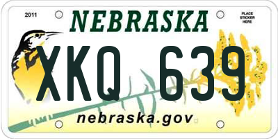 NE license plate XKQ639
