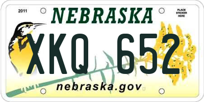 NE license plate XKQ652