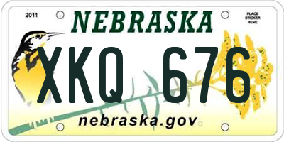 NE license plate XKQ676