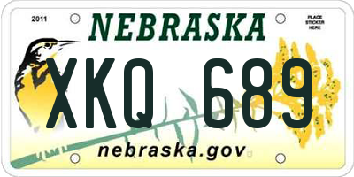 NE license plate XKQ689