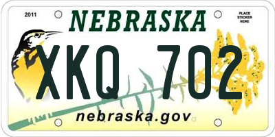 NE license plate XKQ702