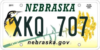 NE license plate XKQ707