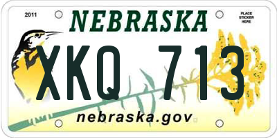 NE license plate XKQ713