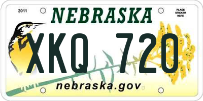 NE license plate XKQ720