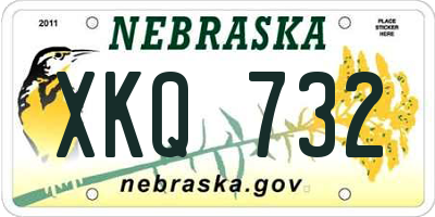 NE license plate XKQ732