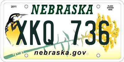NE license plate XKQ736