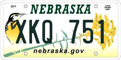 NE license plate XKQ751