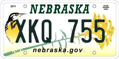 NE license plate XKQ755