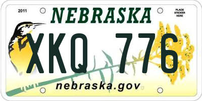 NE license plate XKQ776