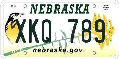 NE license plate XKQ789