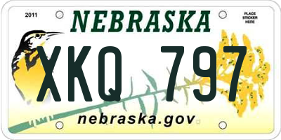 NE license plate XKQ797