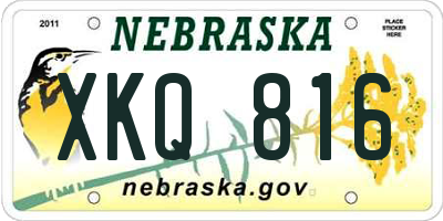 NE license plate XKQ816