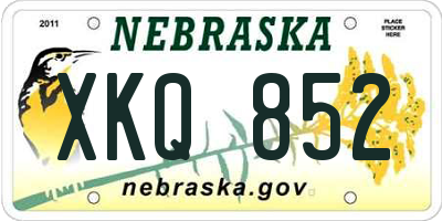 NE license plate XKQ852
