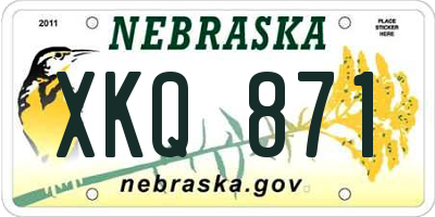 NE license plate XKQ871