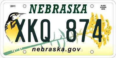 NE license plate XKQ874