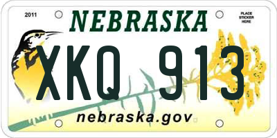 NE license plate XKQ913