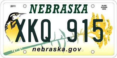 NE license plate XKQ915