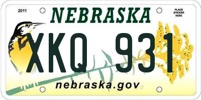 NE license plate XKQ931