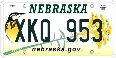 NE license plate XKQ953