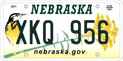 NE license plate XKQ956