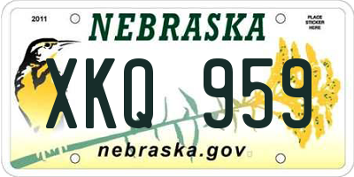 NE license plate XKQ959