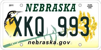 NE license plate XKQ993