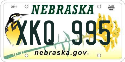 NE license plate XKQ995