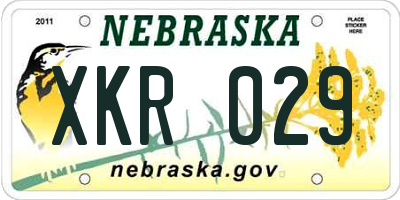 NE license plate XKR029