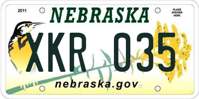 NE license plate XKR035
