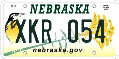 NE license plate XKR054