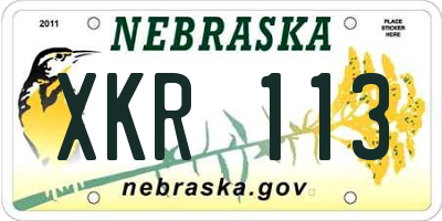 NE license plate XKR113