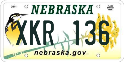 NE license plate XKR136