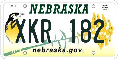 NE license plate XKR182