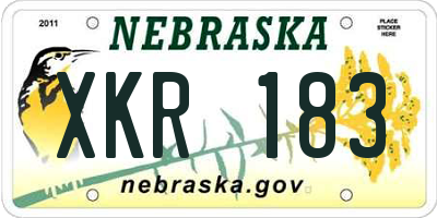 NE license plate XKR183