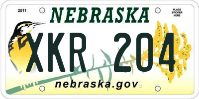 NE license plate XKR204