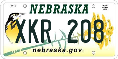 NE license plate XKR208