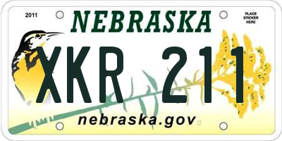 NE license plate XKR211