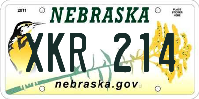 NE license plate XKR214
