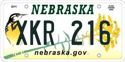 NE license plate XKR216