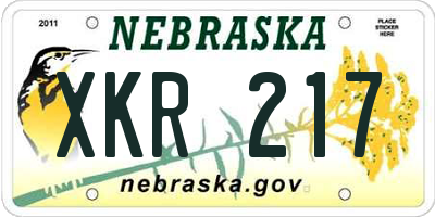 NE license plate XKR217