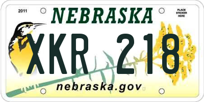 NE license plate XKR218