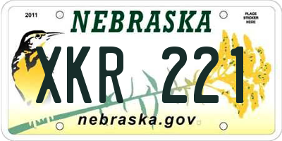NE license plate XKR221