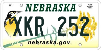 NE license plate XKR252