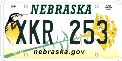 NE license plate XKR253