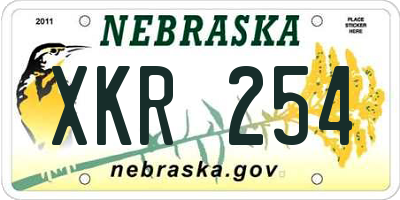 NE license plate XKR254